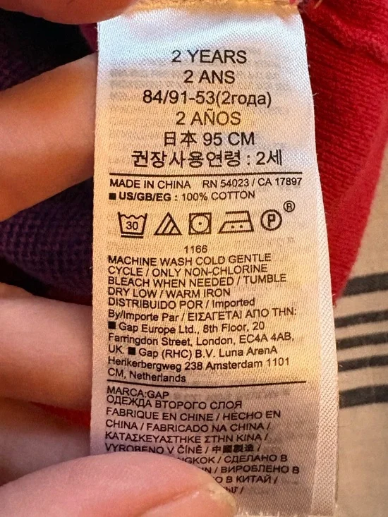 GAP Red Kids Sweater with Navy and Pink Minnie Bow Pattern - Picture 3 of 4